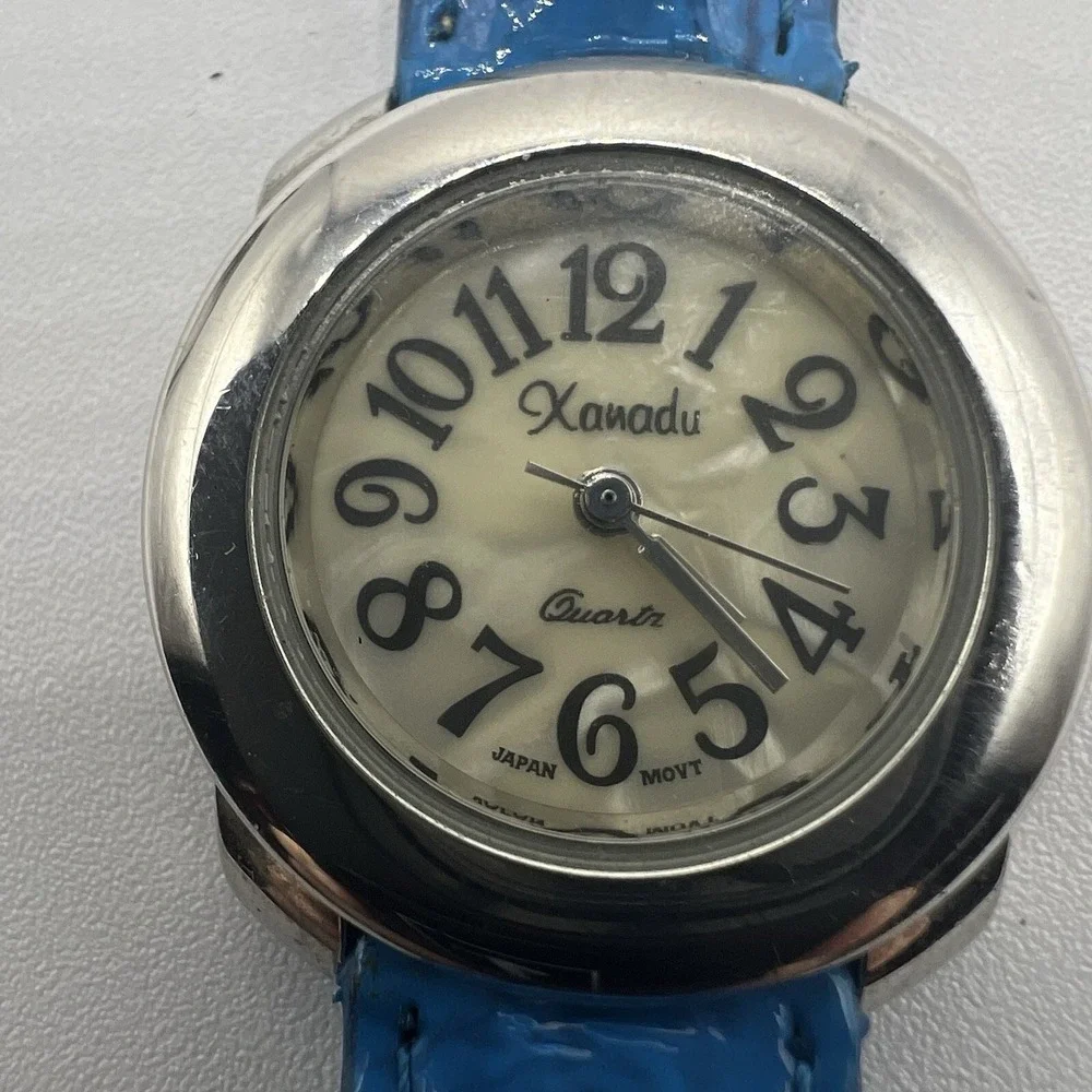 Xanadu Unisex Quartz Watch Blue‎ Genuine Leather Band Vintage Grannycore Fashion